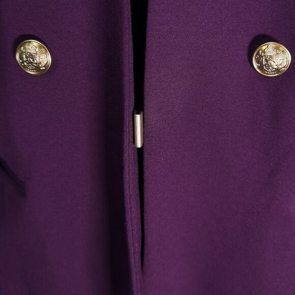 Lane Bryant Womens Blazer 24 Purple Double Breasted Gold Button Stretch Jacket - Picture 5 of 9
